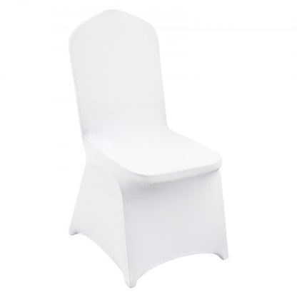 Stretch Spandex Folding Chair Covers, Universal Fitted Chair Cover, Removable Washable Protective Slipcovers, for Wedding, Holiday, Banquet, Party, Celebration, Dining (150PCS White)