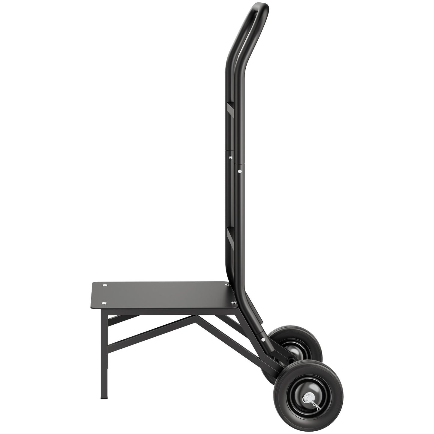 Klappbarer Stuhlwagen, Tragkraft 68 kg, robuster Stuhlwagen für 10 stapelbare Stühle, multifunktionaler Stuhlwagen aus Metall mit Gummirädern, Schiebestuhlhalterung, mattschwarz