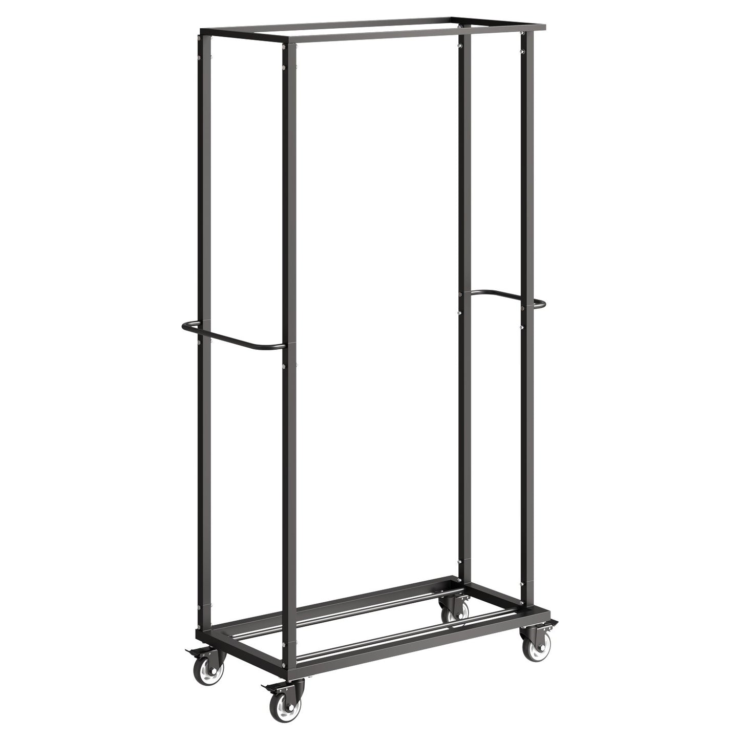 Folding Chair Rack, 500 LBS Capacity, Heavy-duty Chair Cart for 60 Chairs, Metal Chair Storage Dolly Chair Holder with Swivel Casters and Locking Wheels, for Party Event,Hotel,Matte Black