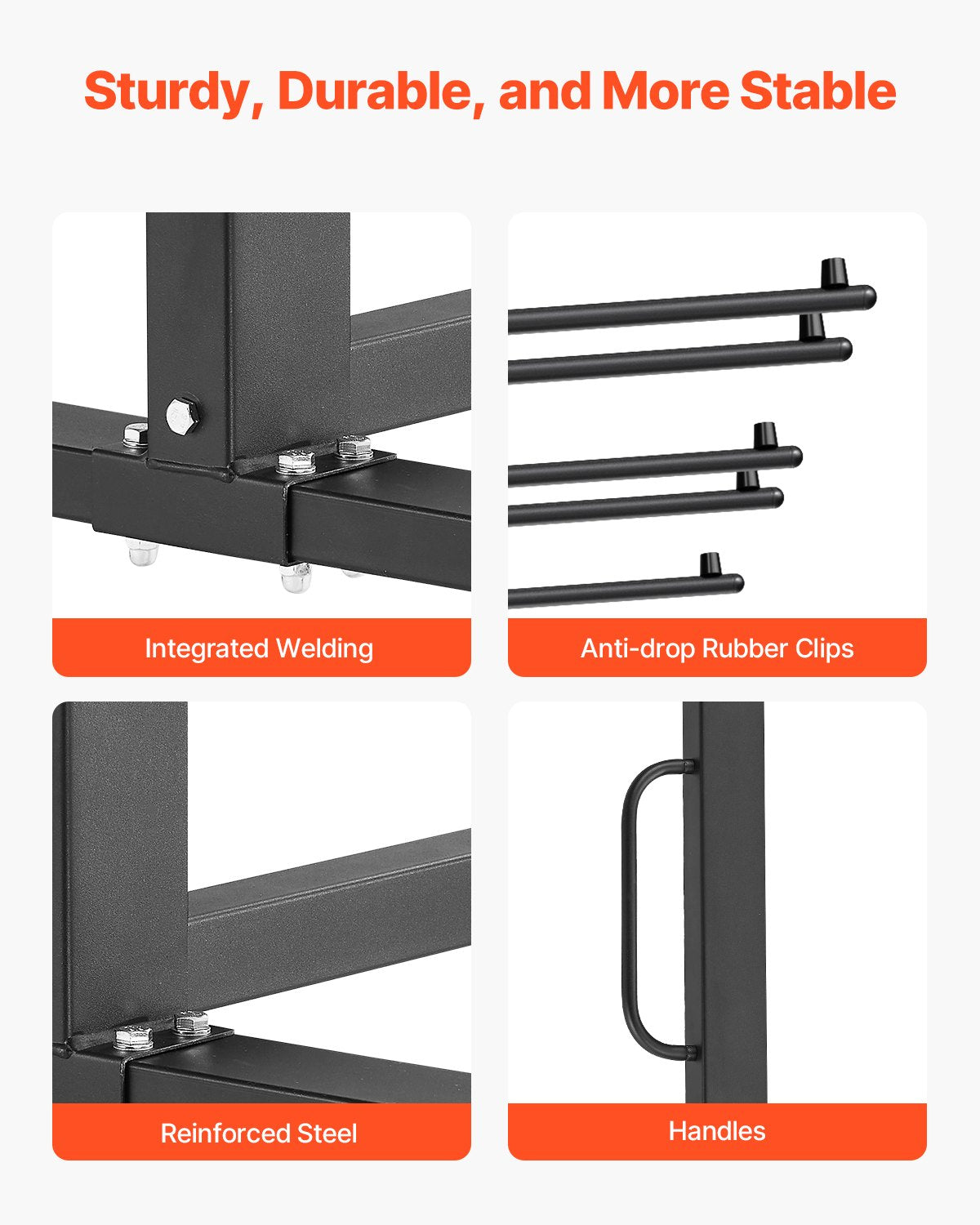 Folding Chair Rack, 800 LBS Capacity, Heavy-duty Chair Cart for 84 Chairs/ 12 Tables+42 Chairs, Dual-layer Chair Storage Dolly with Rubber Wheels and Holders, Large Chair Holder, Matte Black