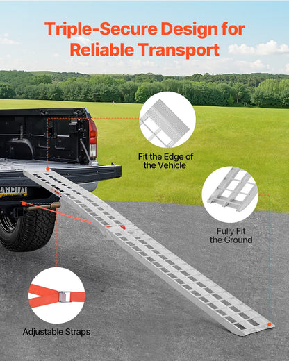 Aluminum Ramps, 600 lbs, 1Pcs Heavy-duty Ramps with Wider Ramp Surface, Universal Stable Loading Ramp with Handles, Fit for Motorcycle, Electric Bicycle, Bicycle, etc.