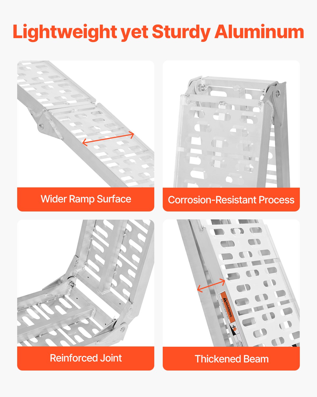 Aluminum Ramps, 750 lbs, 1Pcs Heavy-duty Ramps with Wider Ramp Surface, Universal Stable Loading Ramp with Handles, Fit for Motorcycle, Electric Bicycle, Bicycle, etc.