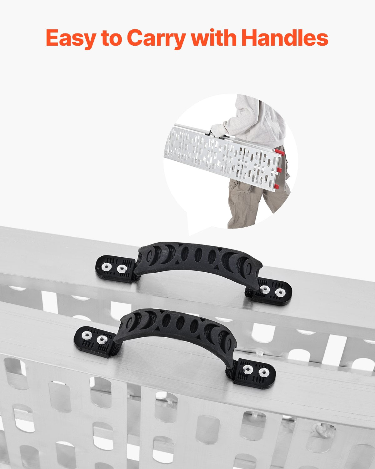 Aluminum Ramps, 750 lbs, 1Pcs Heavy-duty Ramps with Wider Ramp Surface, Universal Stable Loading Ramp with Handles, Fit for Motorcycle, Electric Bicycle, Bicycle, etc.