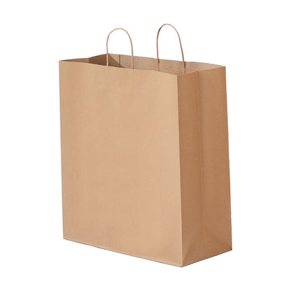 Kraft Paper Bags with Handles, 100Pcs 18 x 7 x 19 in, Large Paper Grocery Bags, Reusable & 100% Recycled Take-Out Sacks, Plain Party Bag Bulk for Birthday, Wedding, Business, Goody, Brown
