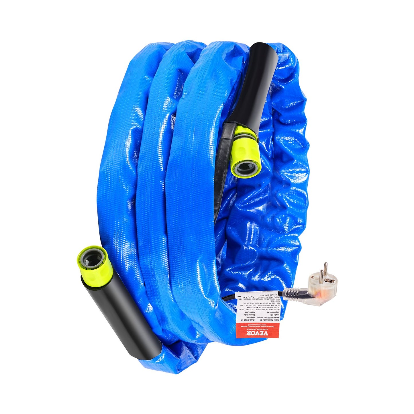 15ft Heated Water Hose for RV, Heated Drinking Water Hose with Corrugated Cover Antifreeze to -45°F, Automatic Self-regulating, 5/8" I.D. with Quick-connect Fitting Set, Lead and BPA Free