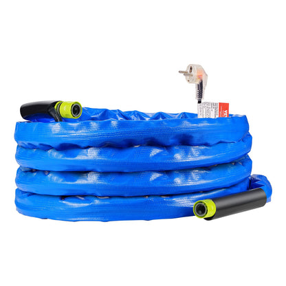 25ft Heated Water Hose for RV, Heated Drinking Water Hose with Corrugated Cover Antifreeze to -45°F, Automatic Self-regulating, 5/8" I.D. with Quick-connect Fitting Set, Lead and BPA Free