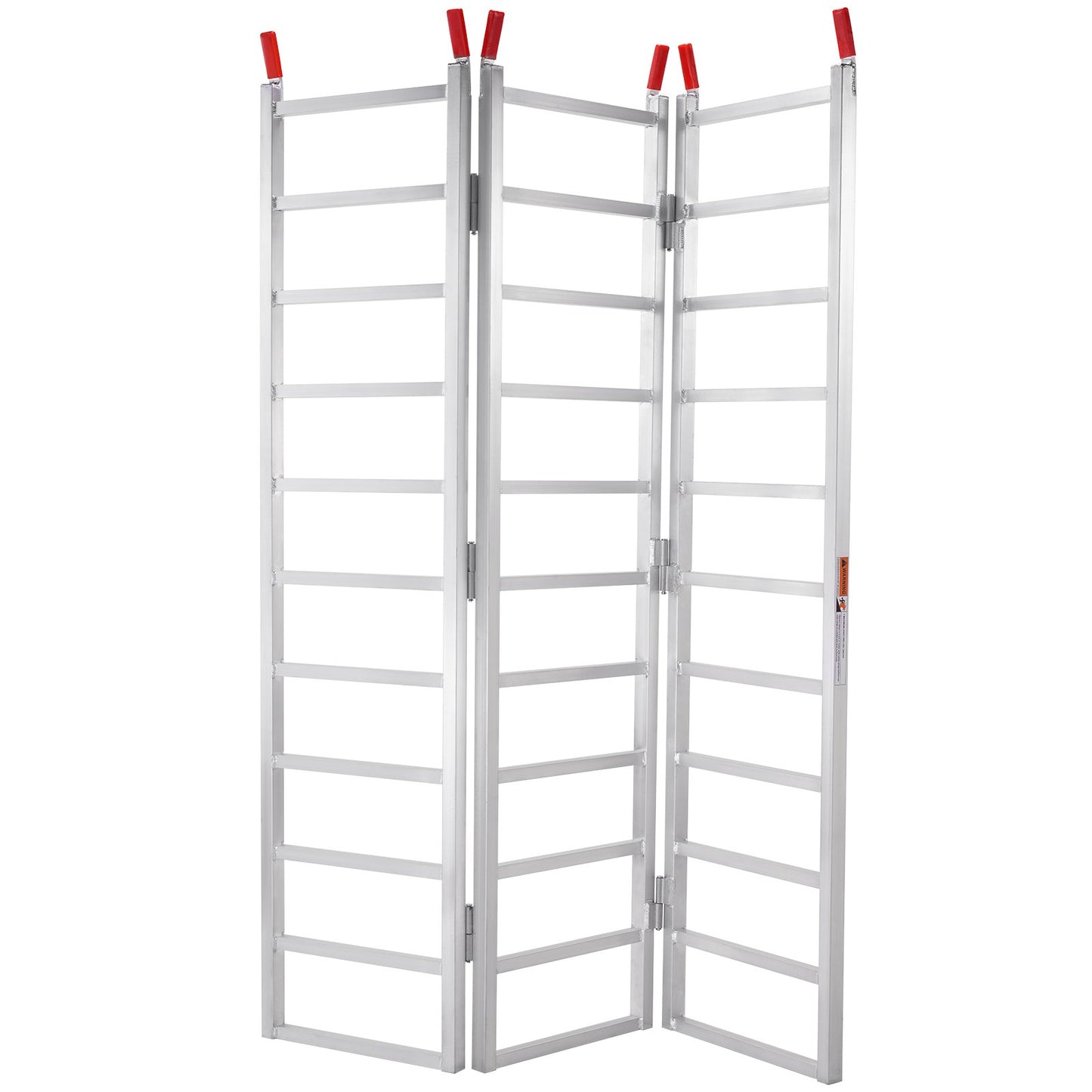 Aluminiumrampe, 680 kg Tragkraft, dreifach faltbare Rampe mit Spanngurten, klappbare Laderampe für Motorrad, Traktor, ATV/UTV, LKW, Rasenmäher, Schneefräse, 195,6 cm L x 137,2 cm B, 1 Stück