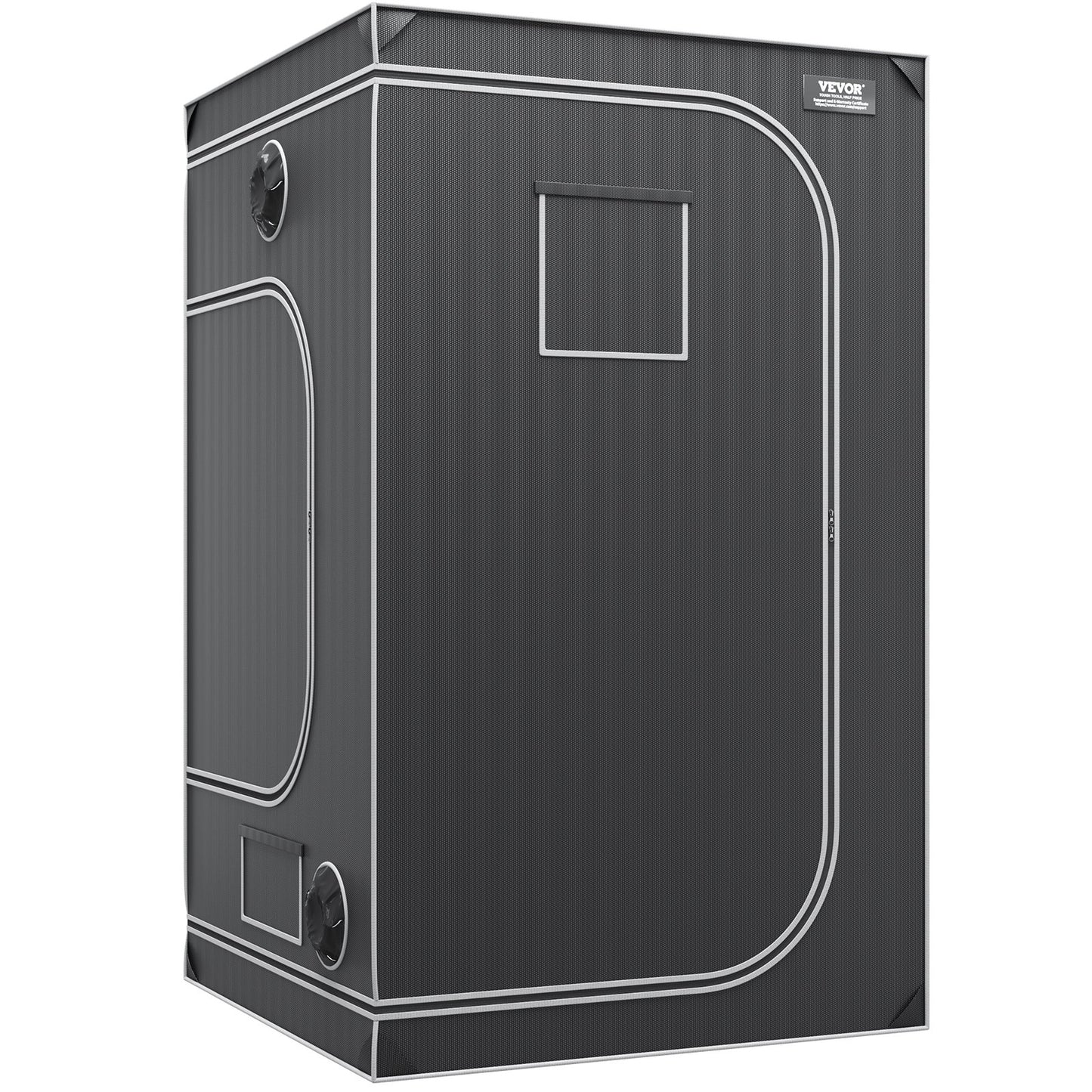 4x4 Grow Tent, 122 x 122 x 203 cm, High Reflective 2000D Mylar Hydroponic Growing Tent with Observation Window, Tool Bag and Floor Tray for Indoor Plants Growing