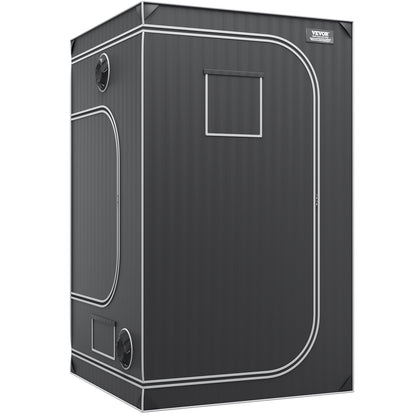 4x4 Grow Tent, 122 x 122 x 203 cm, High Reflective 2000D Mylar Hydroponic Growing Tent with Observation Window, Tool Bag and Floor Tray for Indoor Plants Growing