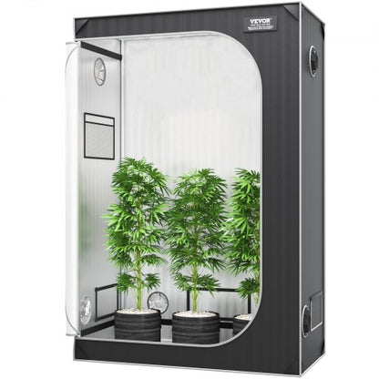 2x4 Grow Tent, 122 x 61 x 183 cm, High Reflective 2000D Mylar Hydroponic Growing Tent with Observation Window, Tool Bag and Floor Tray for Indoor Plants Growing