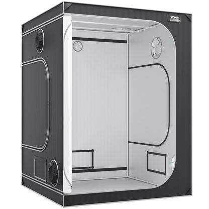 5x5 Growzelt, 1828,8 x 1828,8 x 2438,4 cm, hochreflektierendes 2000D Mylar Hydroponik-Zelt mit Sichtfenster, Werkzeugtasche und Bodenwanne für den Anbau von Zimmerpflanzen