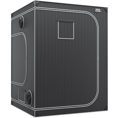 5x5 Growzelt, 1828,8 x 1828,8 x 2438,4 cm, hochreflektierendes 2000D Mylar Hydroponik-Zelt mit Sichtfenster, Werkzeugtasche und Bodenwanne für den Anbau von Zimmerpflanzen