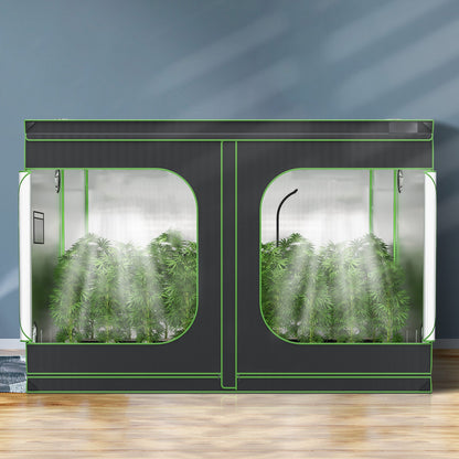 10x10 Grow Tent, 120'' x 120'' x 80'', High Reflective 600D Mylar Hydroponic Growing Tent with Observation Window, Tool Bag and Floor Tray for Indoor Plants Growing
